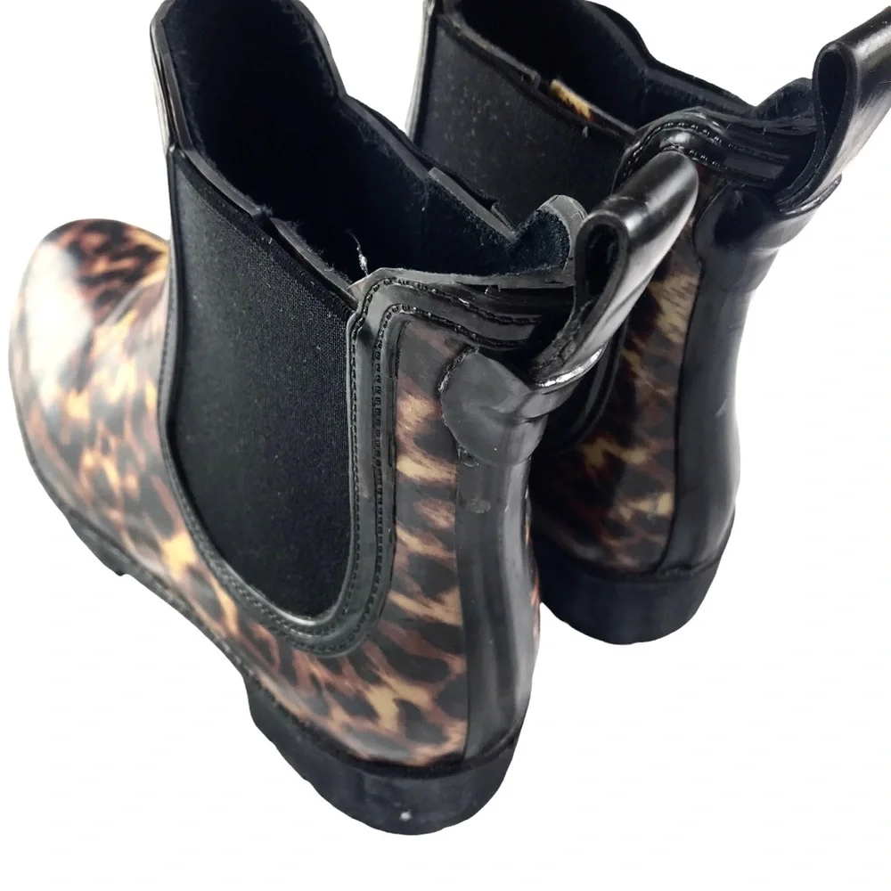 Jeffrey Campbell Cloudy Leopard Chelsea Platform Rain Lug Sole Boot Wome…